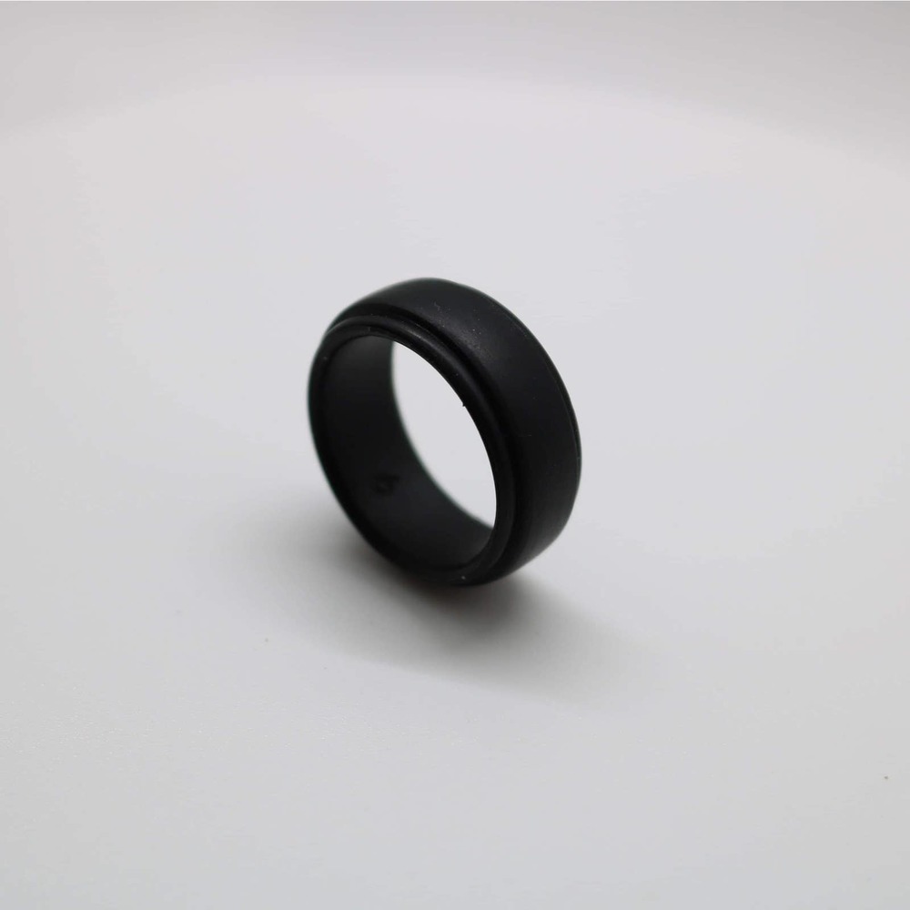 Black Silicone Rubber Wedding Band - Picture 5 of 5
